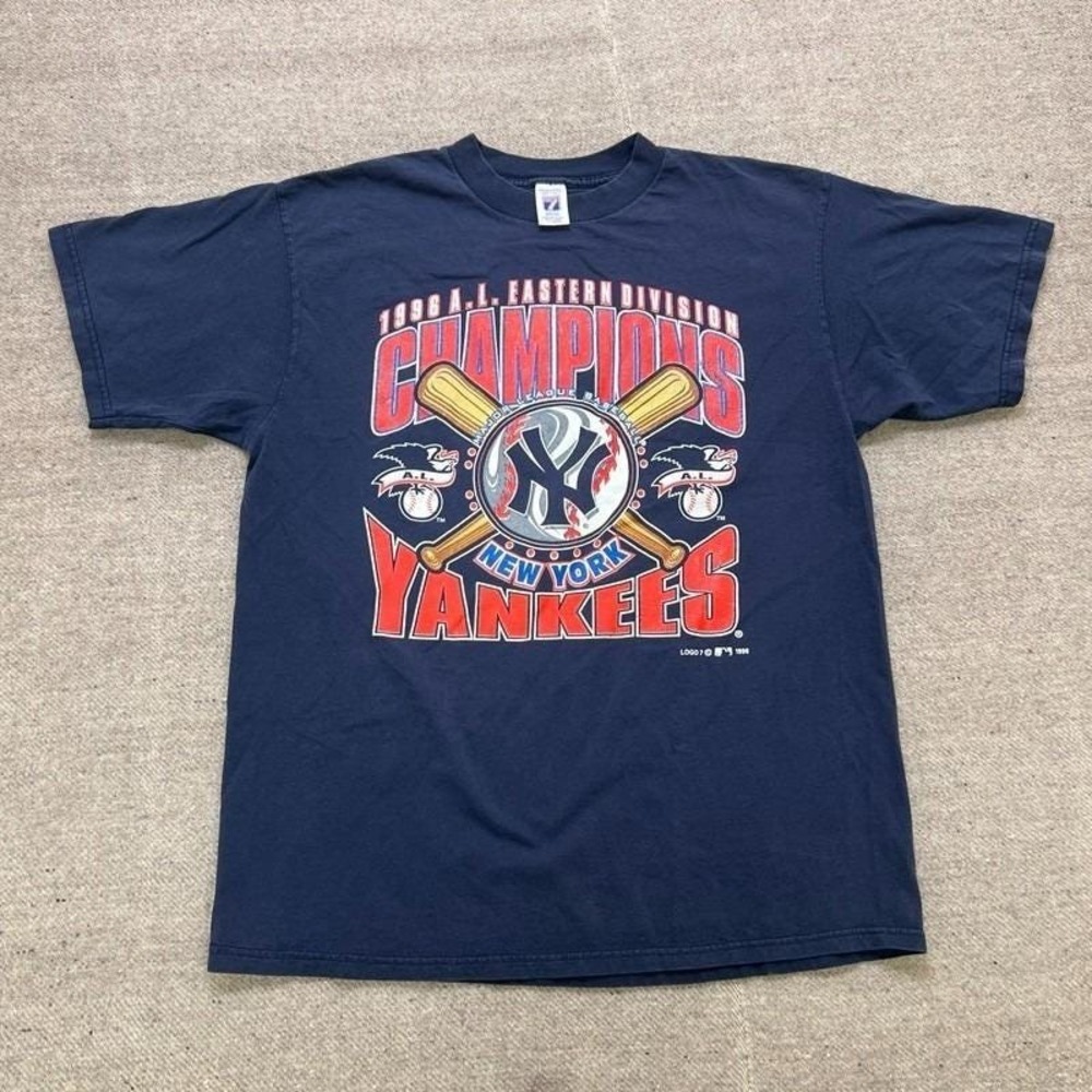 Vintage‎ New York Yankees Shirt Mens XL Blue 1990s MLB Baseball